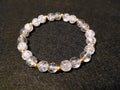 Clear Bracelet with Glitter and Gold Spacers (7.5)