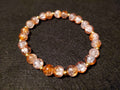Orange Bracelet with Glitter and Gold Spacers (7.5)