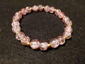 Peach Bracelet with Glitter and Gold Spacers (7.5)