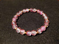 Pink Bracelet with Glitter and Gold Spacers (7.5)