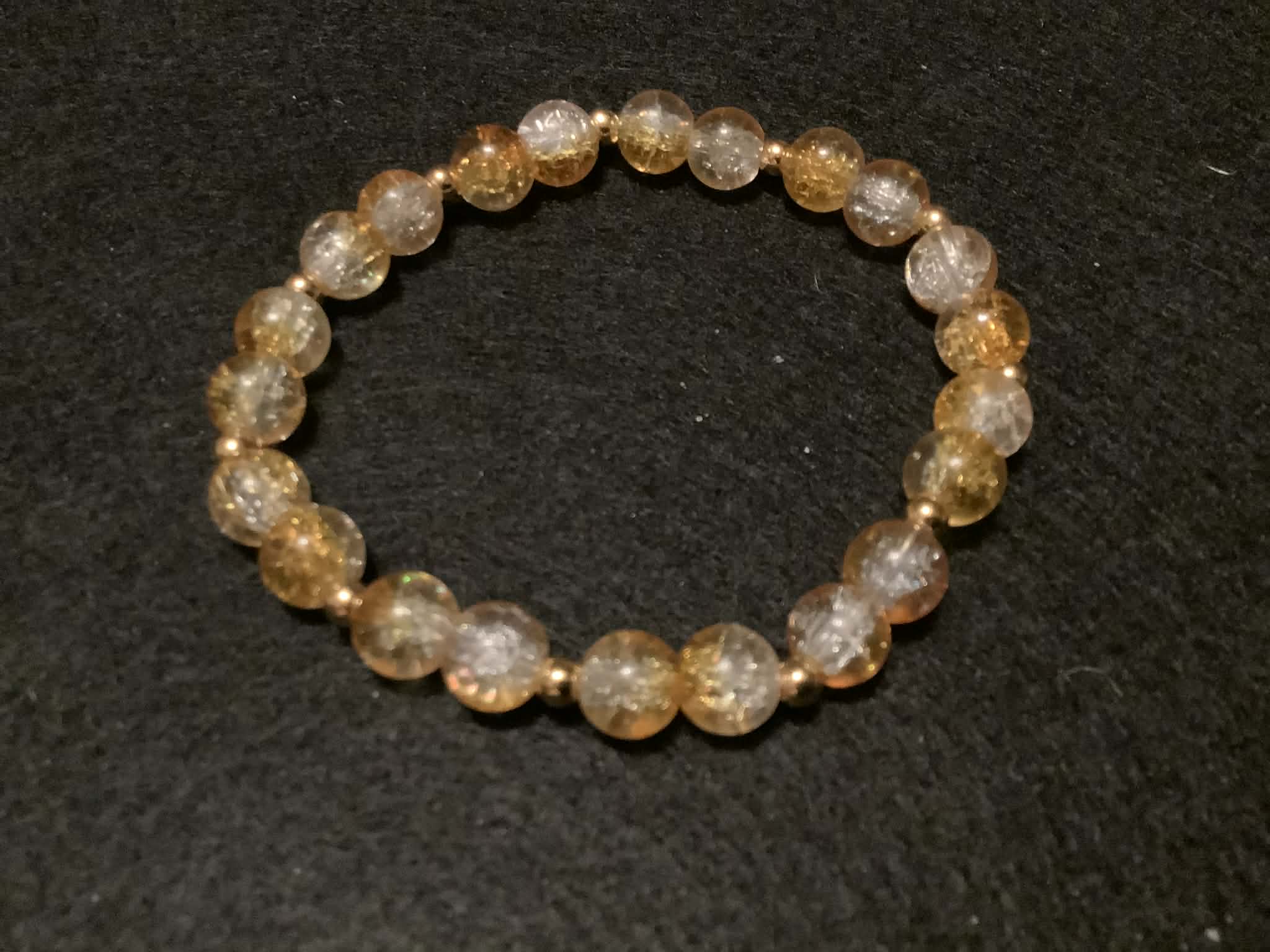 Honey Bracelet with Glitter and Gold Spacers (7.5)