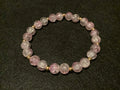 Light Pink Bracelet with Glitter and Gold Spacers (7.5)