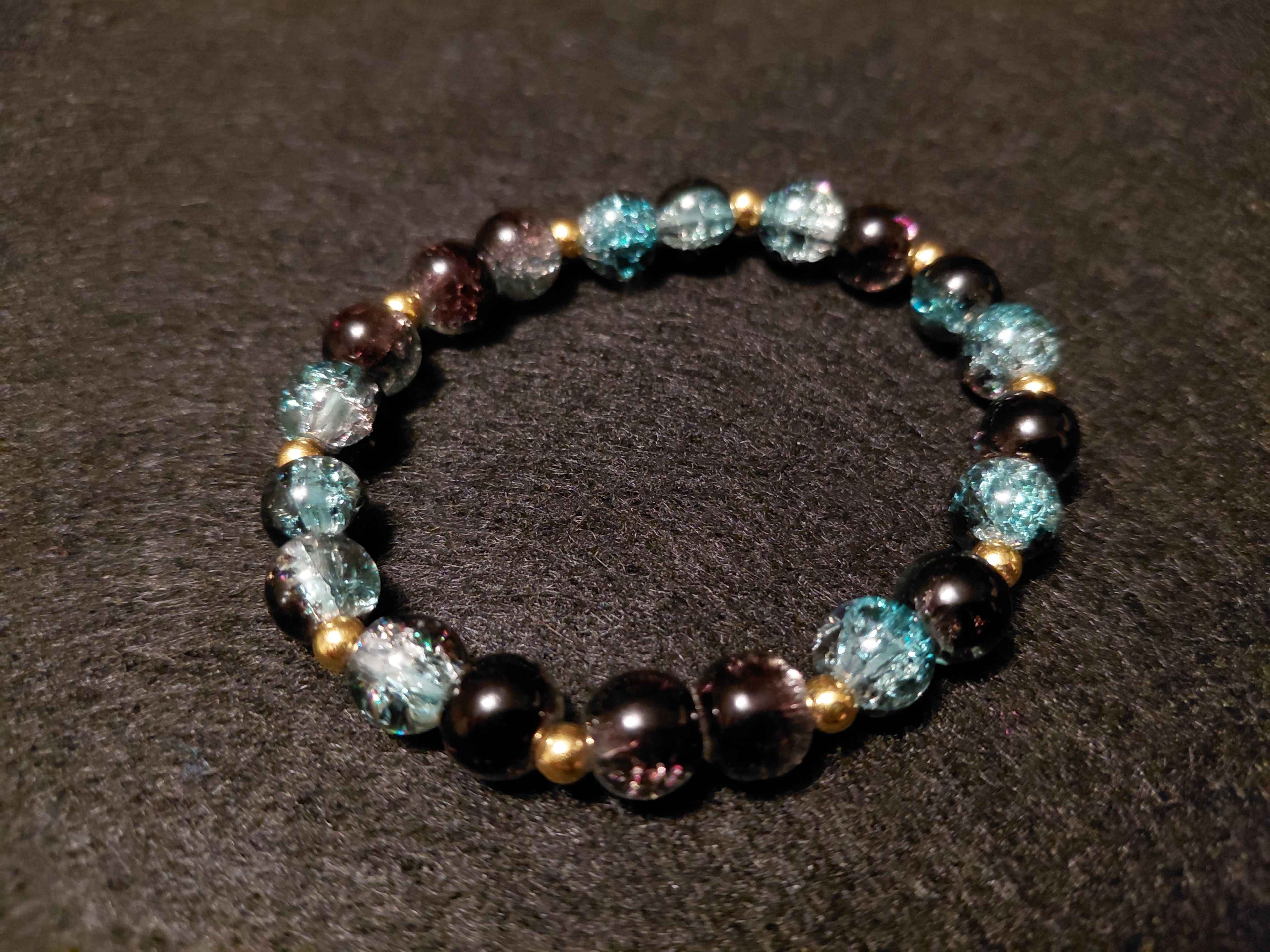 Dark Green Bracelet with Glitter (6.5)