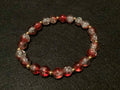 Bright Red Bracelet with Glitter and Gold Spacers (7.5)