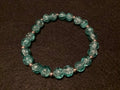 Bright Blue Bracelet with Glitter and Silver Spacers (7.5)