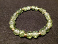 Lime Green Bracelet with Glitter and Gold Spacers (7.5)