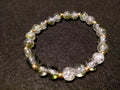 Matcha Bracelet with Glitter and Gold Spacers (7.5)