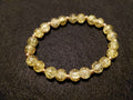 Sunshine Yellow Bracelet with Glitter and Gold Spacers (7.5)