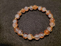 Light Orange and White Bracelet with Glitter and Gold Spacers (7.5)