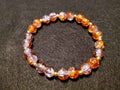 Orange and Purple Bracelet with Glitter and Gold Spacers (7.5)