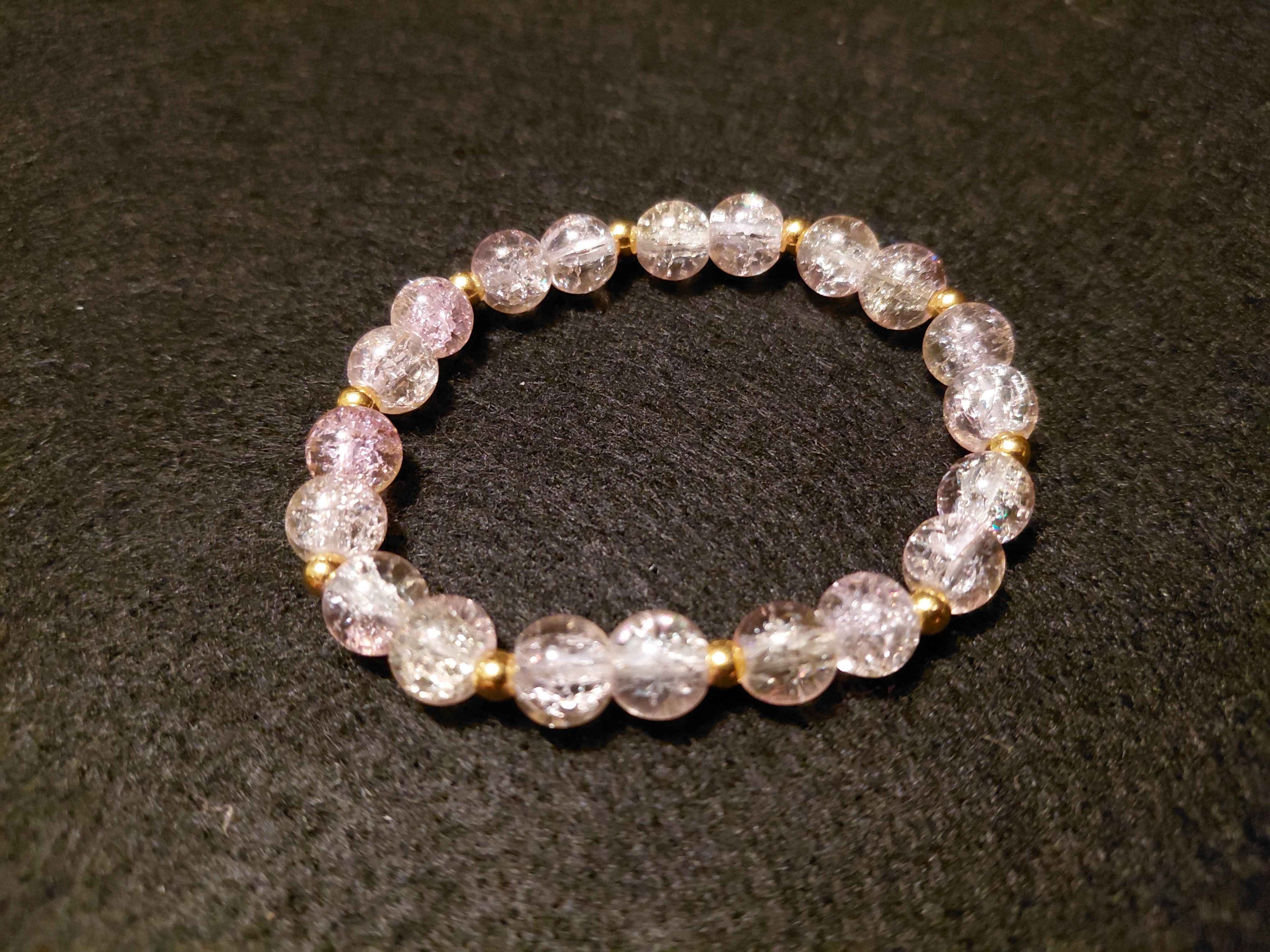 Pink/Green Bracelets with Glitter (6.5)