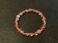 Orange and White Bracelet with Glitter and Gold Spacers (7.5)