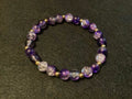 Purple Bracelet with Glitter and Gold Spacers (7.5)