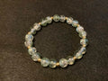 Light Green Bracelet with Glitter and Gold Spacers (7.5)