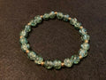 Green Bracelet with Glitter and Gold Spacers (7.5)
