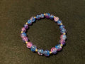 Purple and Blue Bracelet with Glitter and Gold Spacers (7.5)