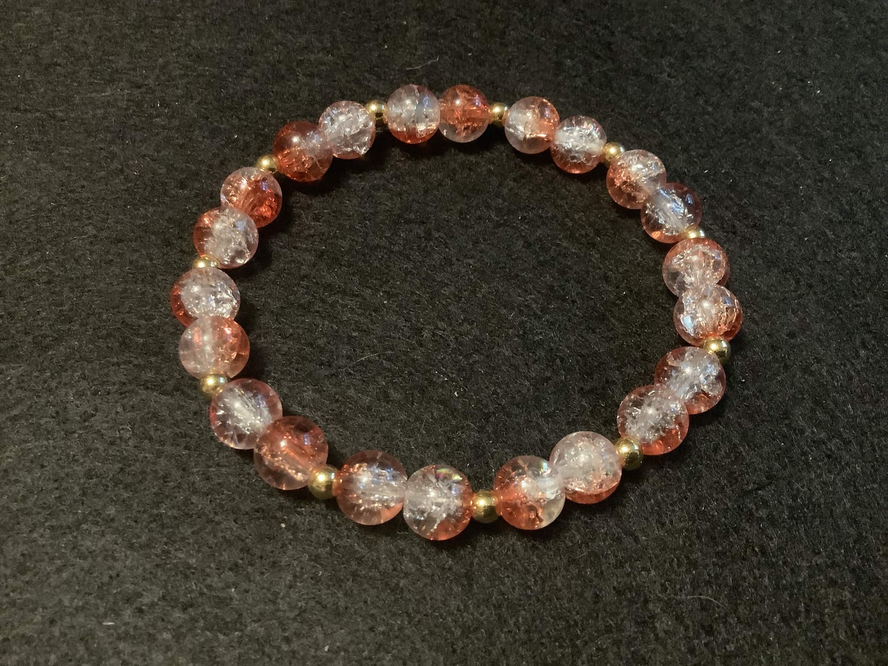 Dark Orange with Glitter and Gold Spacers (7.5)