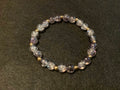 Gray Bracelet with Glitter and Gold Spacers (7.5)