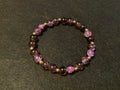 Dark Purple Bracelet with Glitter and Gold Spacers (7.5)