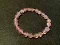 Light Pink Bracelet with Glitter and Gold Spacers (7.5)