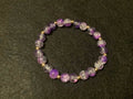 Purple Bracelet with Glitter and Gold Spacers (7.5)