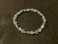 Blue Bracelet with Glitter and Gold Spacers (7.5)