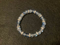 Blue Bracelet with Glitter and Silver Spacers (7.5)