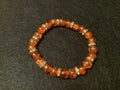 Dark Orange Bracelet with Glitter and Gold Spacers (7.5)