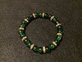 Emerald Bracelet with Glitter and Gold Spacers (7.5)