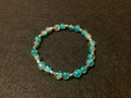 Blue and Green Bracelet with Glitter and Silver Spacers (8)