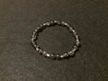 Black Bracelet with Glitter and Silver Spacers (8)